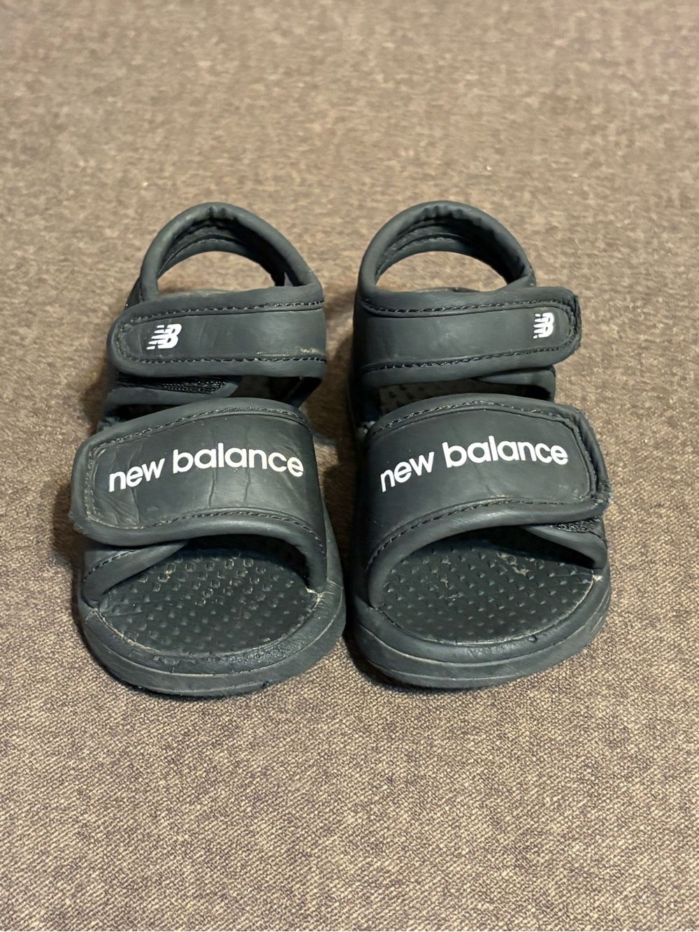 New Balance Black Kids' Adjustable Velcro Sandals